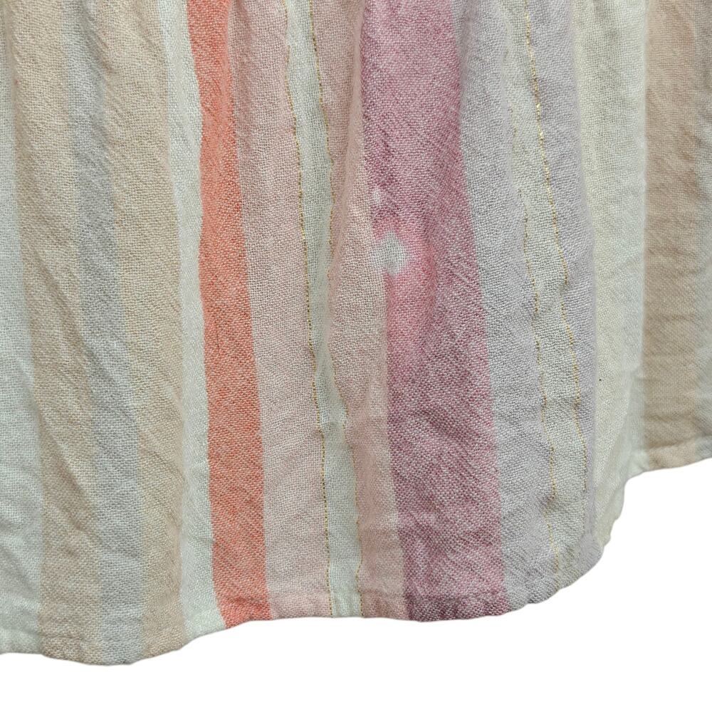 Rails Amaya Juliette Stripe Dress Sz Medium Pink Gauzy Cotton Beach Summer FLAW - Picture 6 of 11